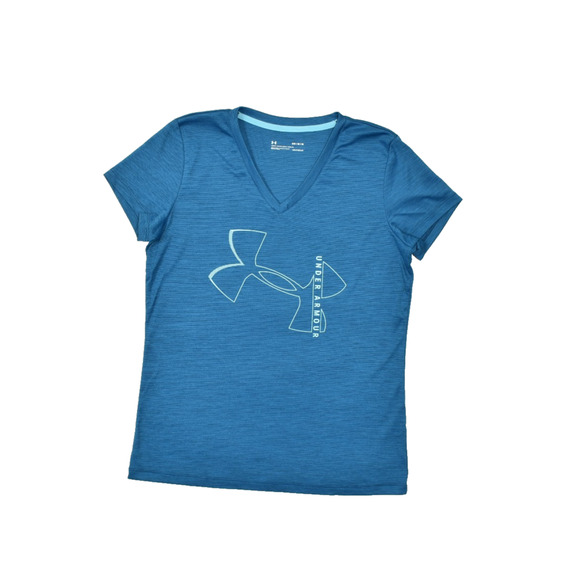 Under Armour Women's Blue HeatGear Loose Fit V-Neck T-Shirt Short Sleeve Size M - Picture 1 of 8